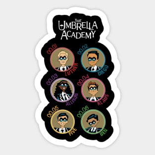 UMBRELLA ACADEMY: ALL CHARACTERS CARTOON (COLORS) Sticker